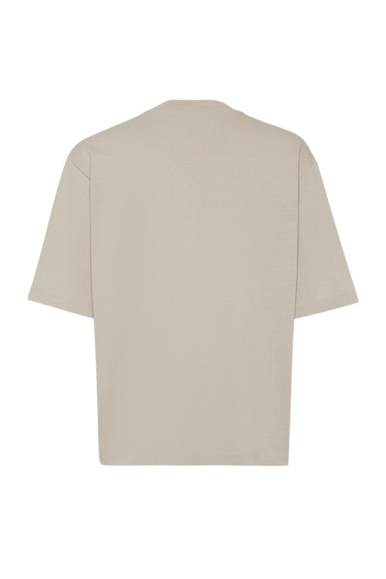 Beige Crew Neck T-Shirt 3