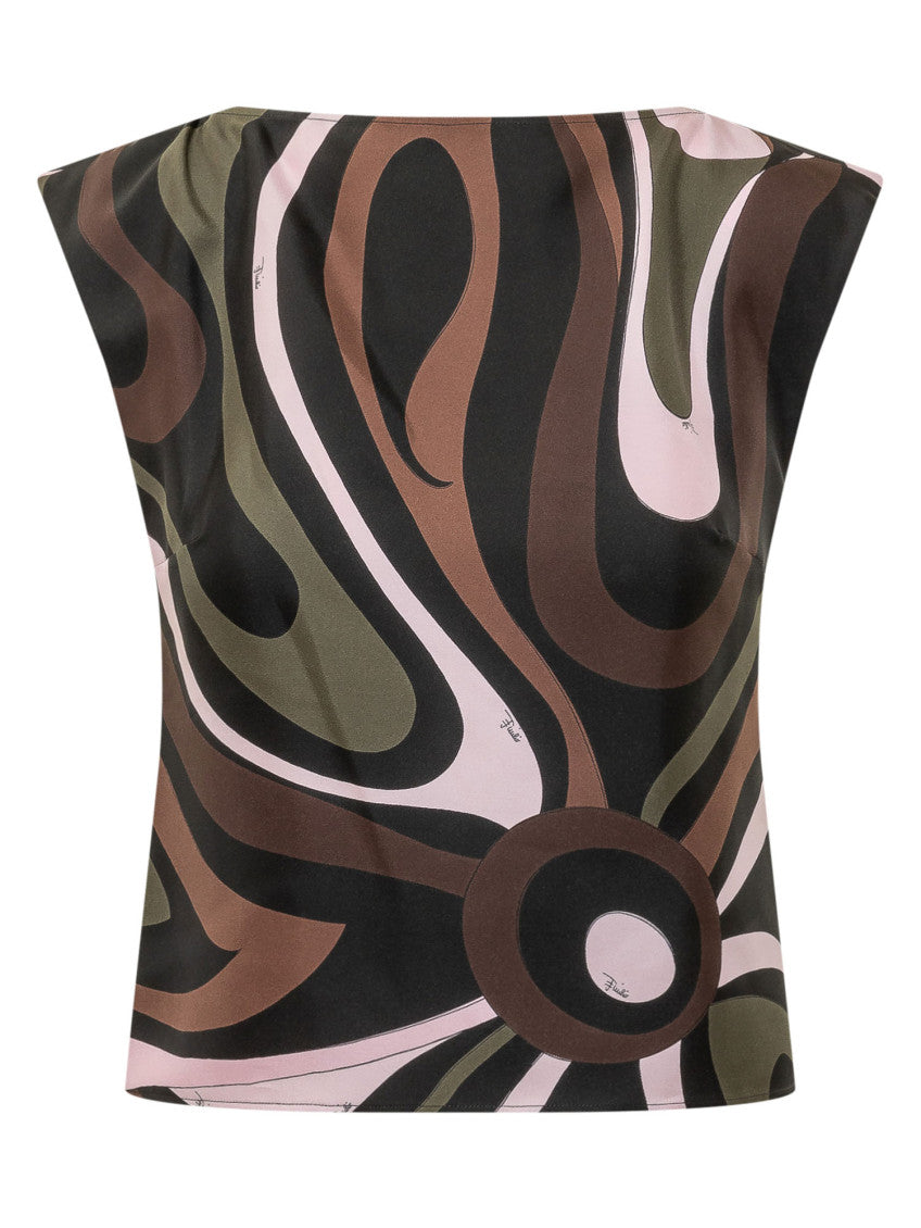 Multicolor Abstract Boat Neck Top 1