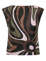 Multicolor Abstract Boat Neck Top 1
