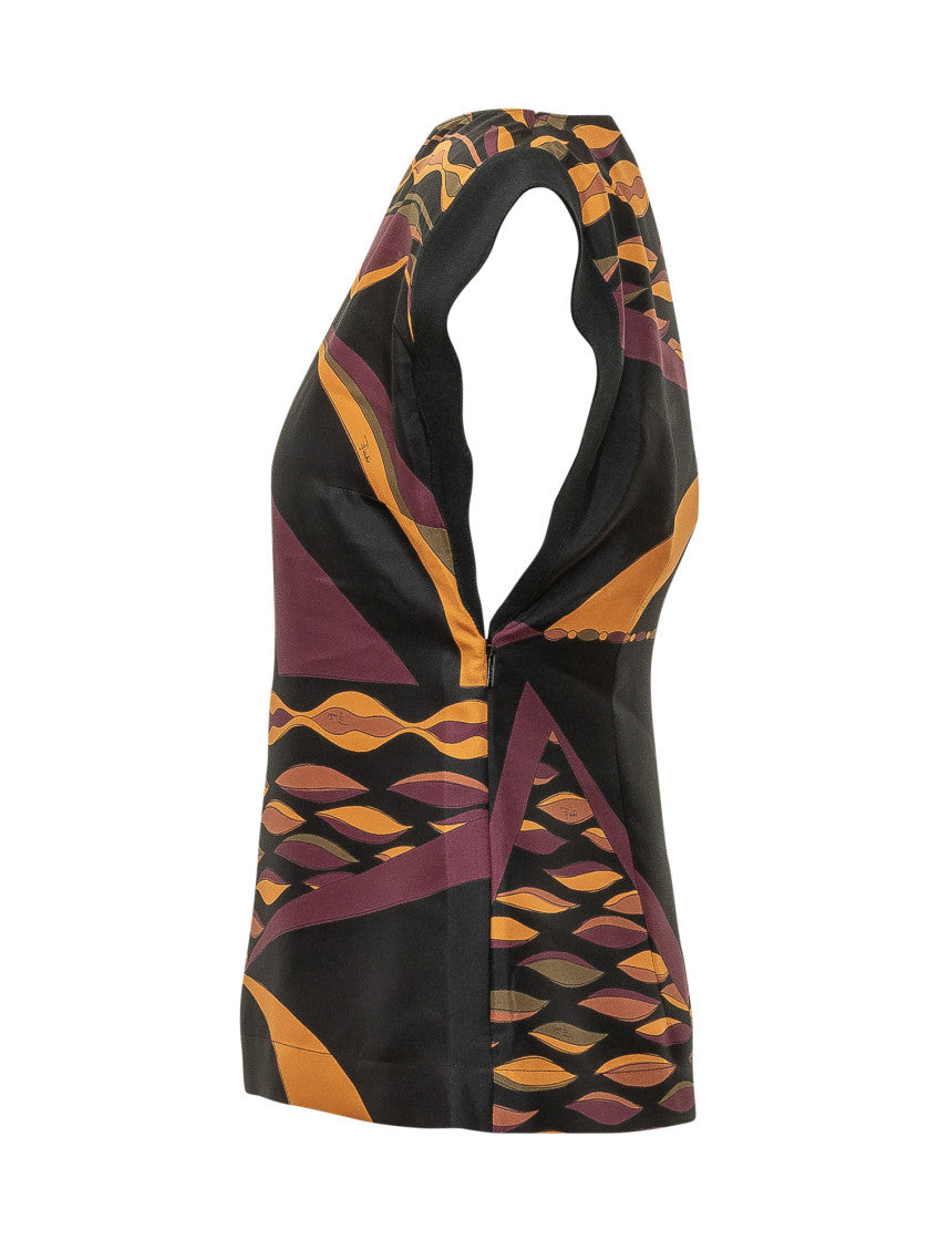 Multicolor Abstract Round Neck Top 3