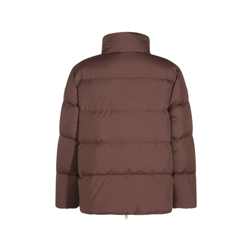 Brown Quilted Mock Collar Jacket 2