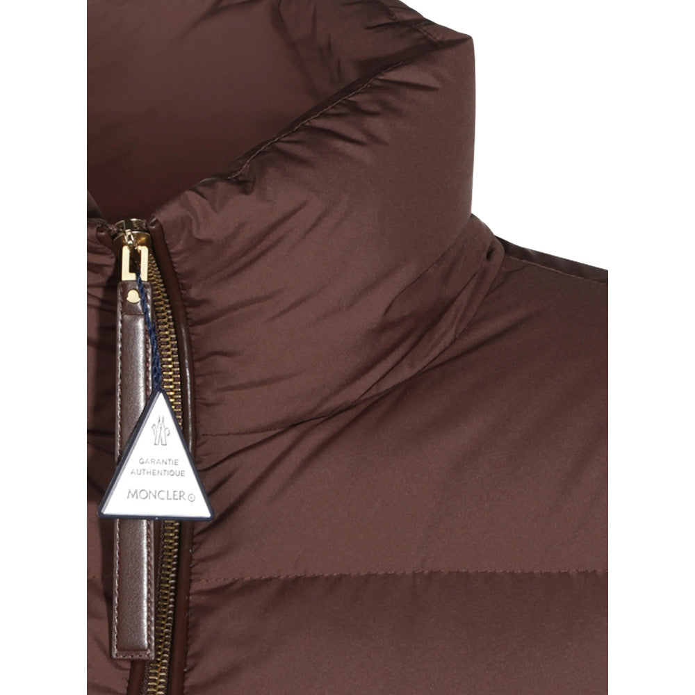 Brown Quilted Mock Collar Jacket 3
