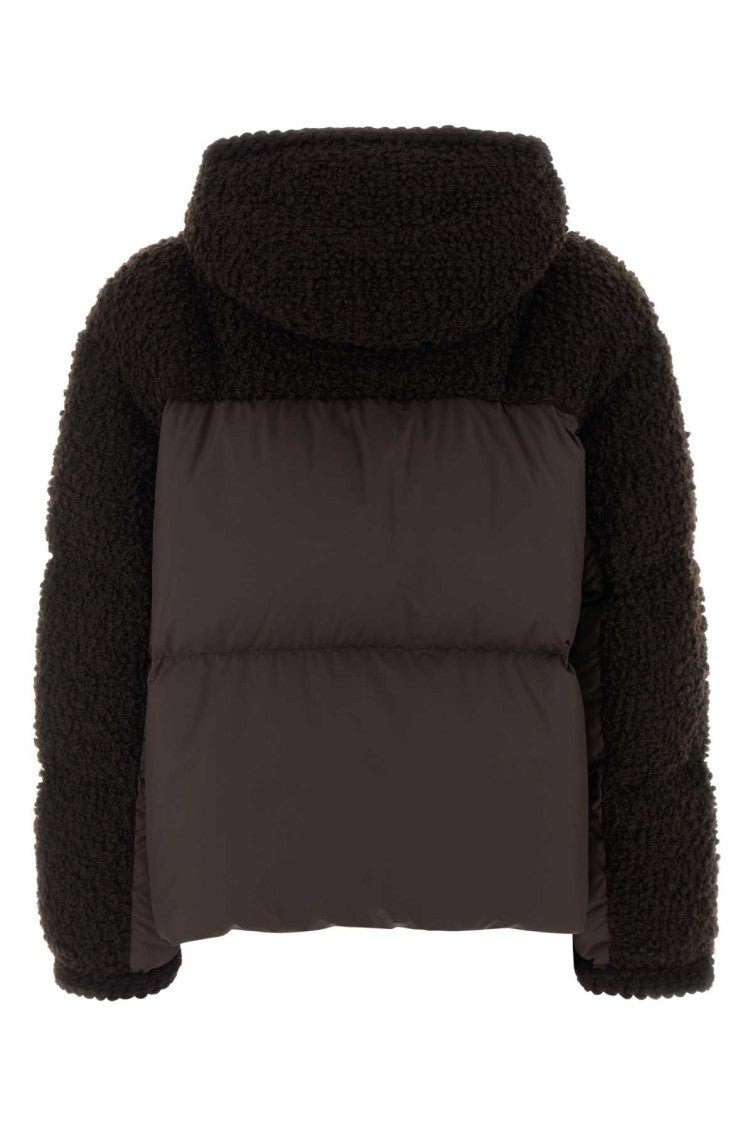 Dark Brown Textured Hood Jacket 2