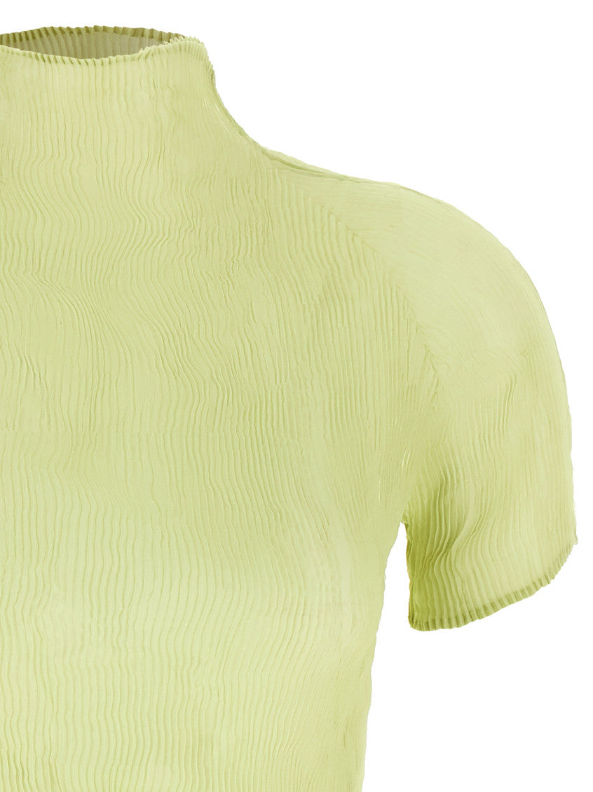 Green Knitted Mock Collar Top 3