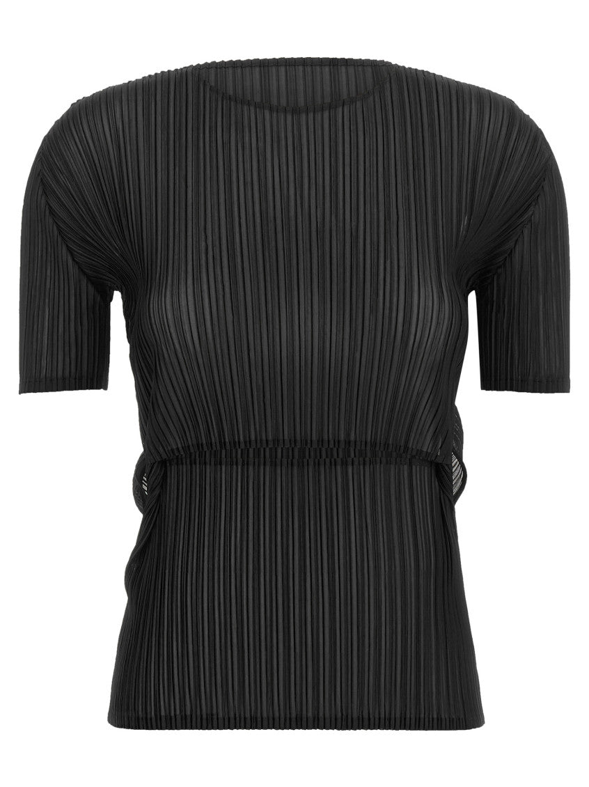 Black Knitted Round Neck Top 1