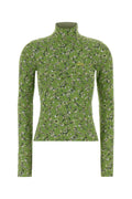 Green Floral Mock Collar Top 1