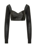 Black Sweet Heart Neck Top 1