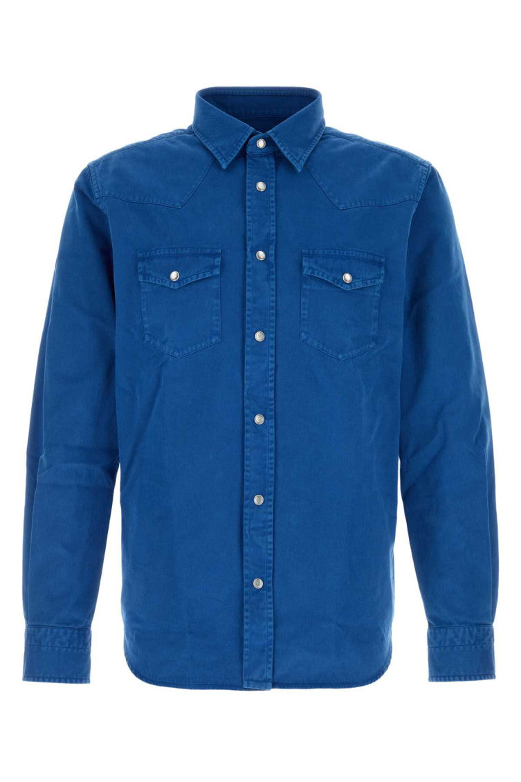 Blue Slim Denim Shirt 1