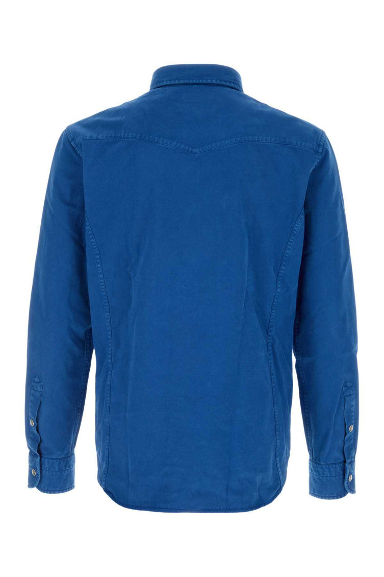 Blue Slim Denim Shirt 2