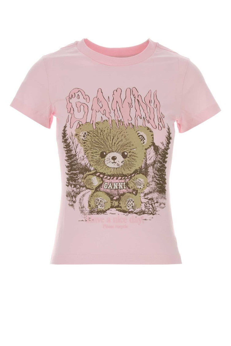Pink Graphic Crew Neck Top 1