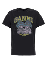 Black Graphic Crew Neck Top 1