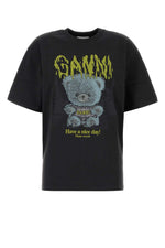 Black Graphic Crew Neck Top 1