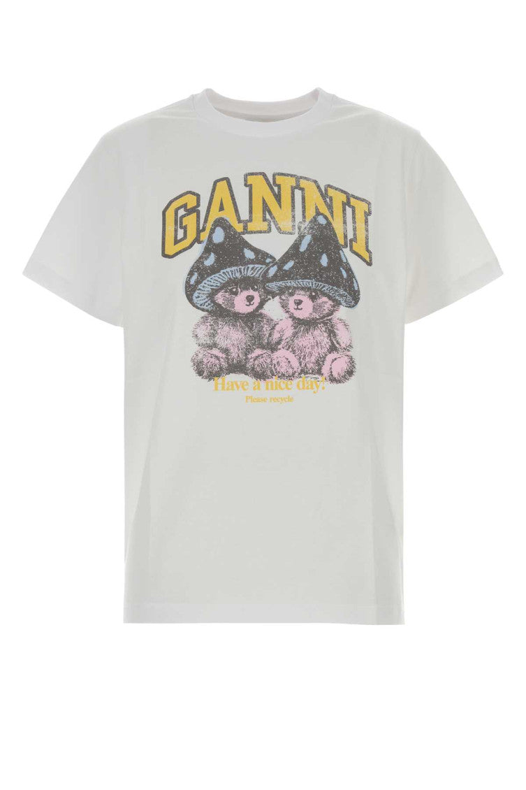 White Graphic Crew Neck Top 1