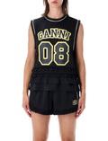 Black Graphic Crew Neck Top 1