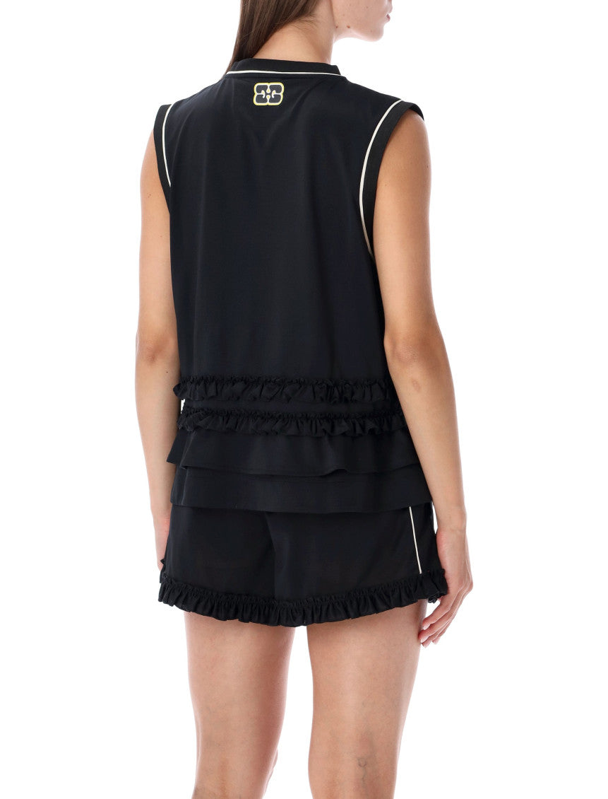 Black Graphic Crew Neck Top 2