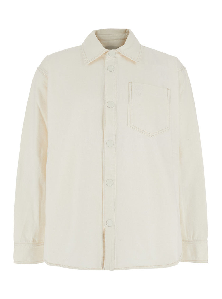 White Relaxed Logo Shirt 1