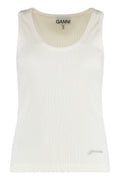 White Knitted Scoop Neck Top 1