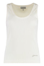 White Knitted Scoop Neck Top 1