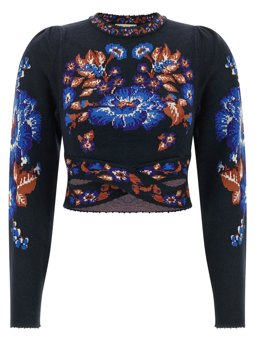 Multicolor Floral Crew Neck Top 1