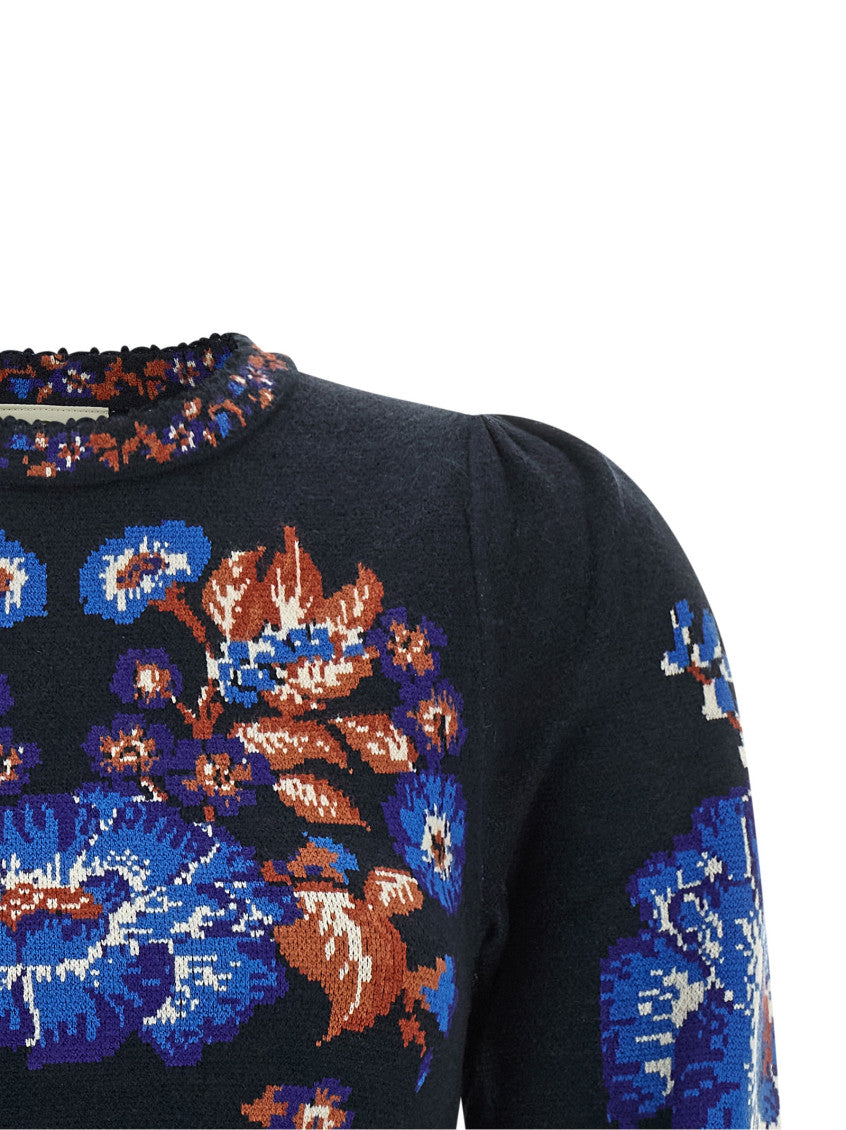 Multicolor Floral Crew Neck Top 3