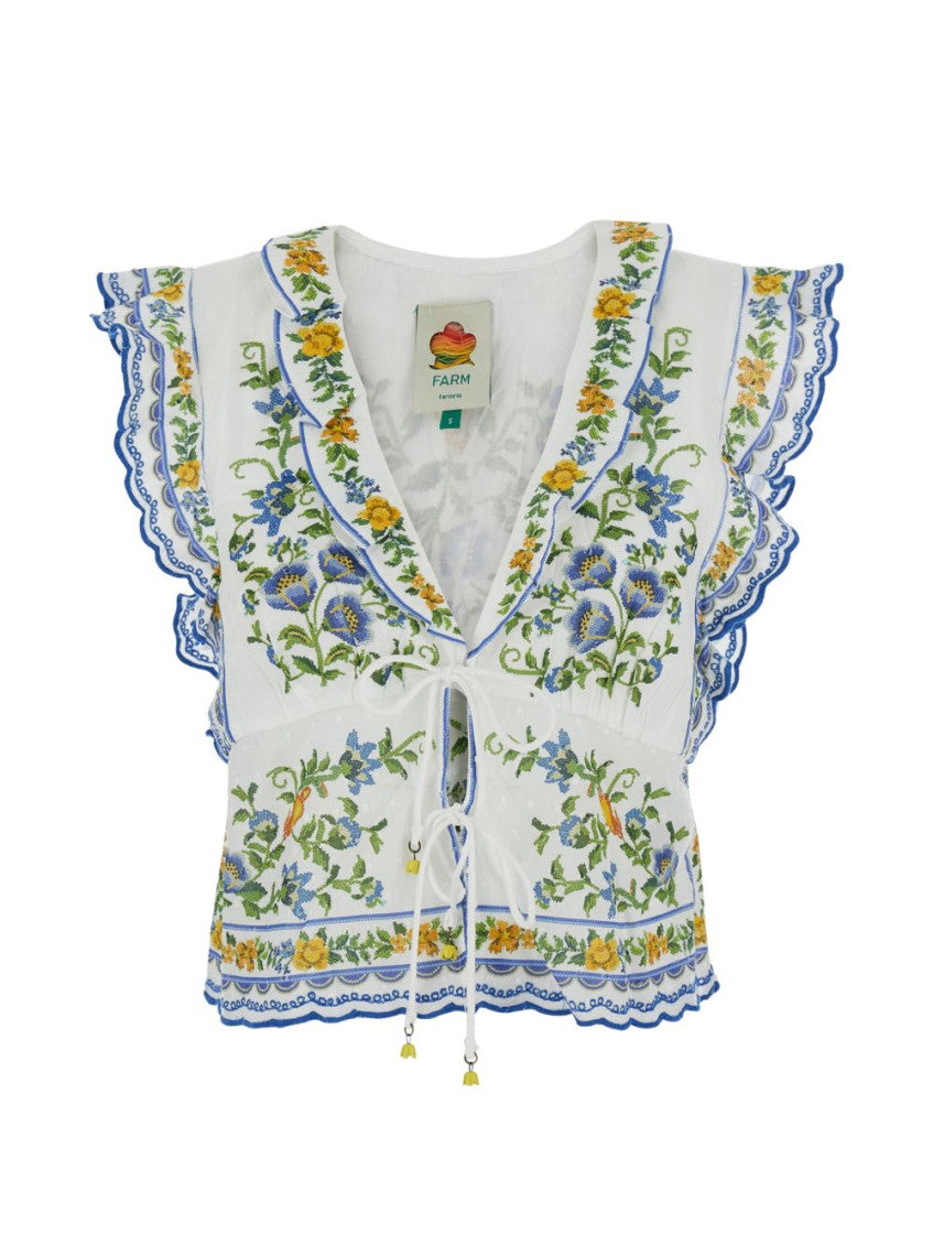 Multicolor Printed V Neck Top 1