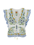 Multicolor Printed V Neck Top 1