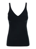 Black Solid V Neck Top 1