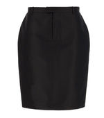 Black Solid Above Knee Skirt 1