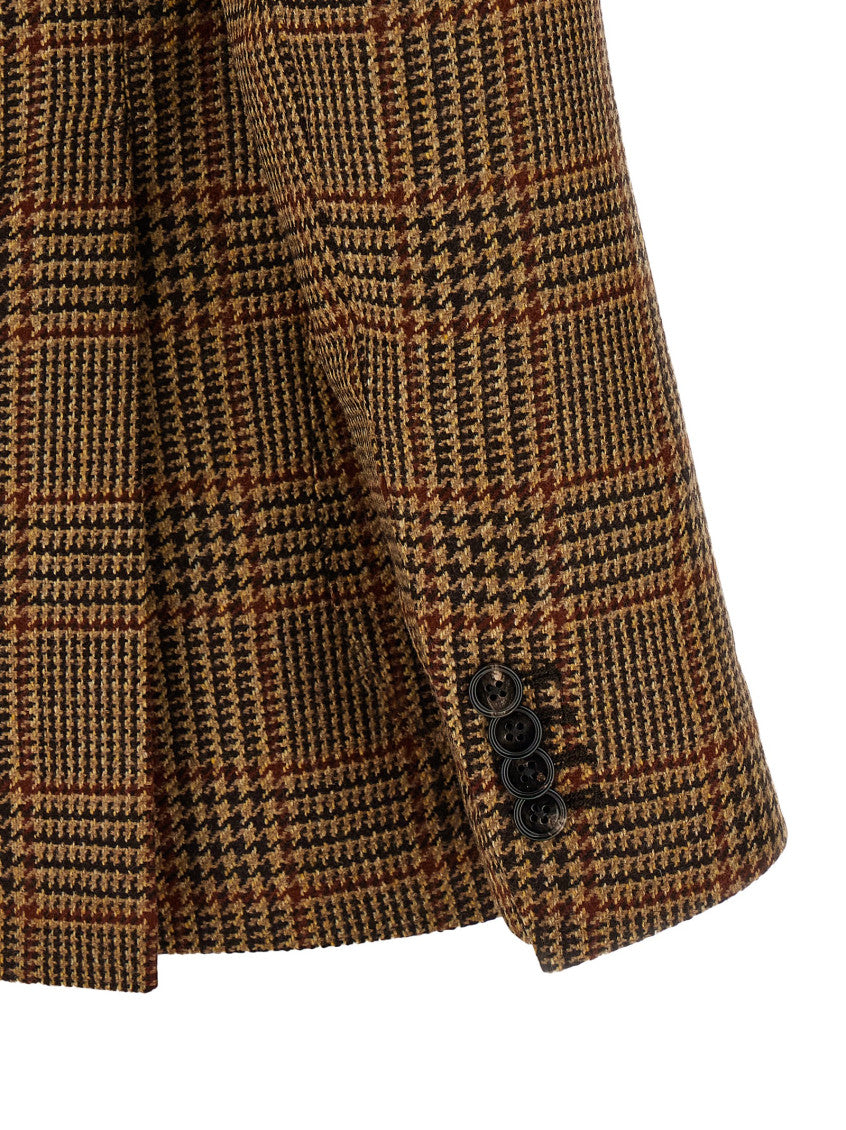 Brown Notched Lapel Blazer 4