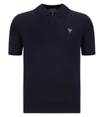 Black Half Zip Logo Polo 1