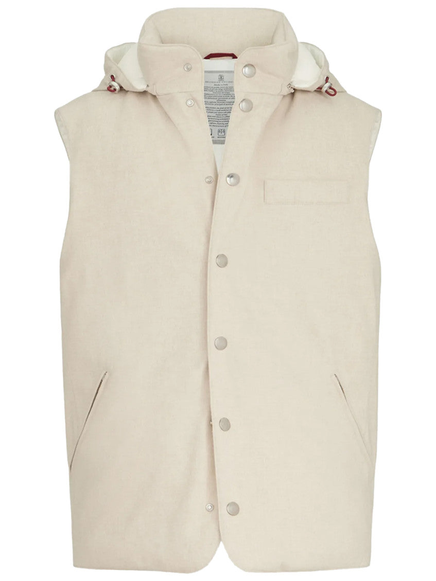 Natural Sleeveless Hood Jacket 1