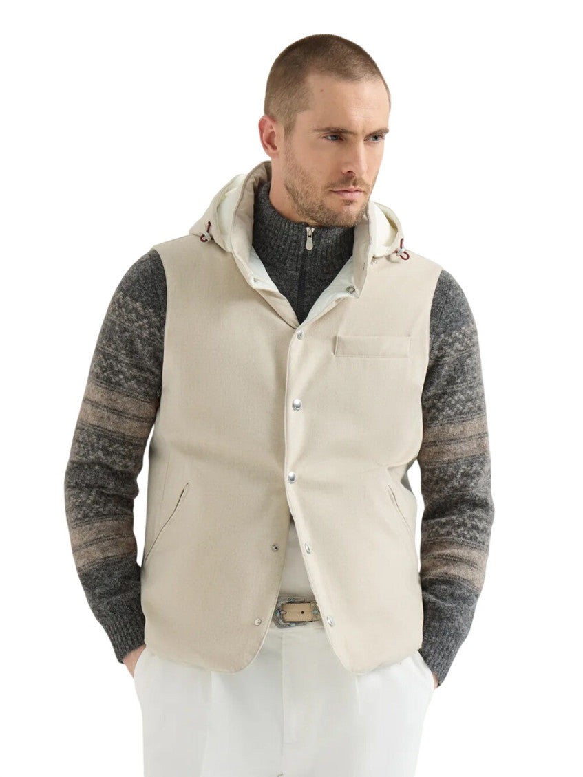 Natural Sleeveless Hood Jacket 2
