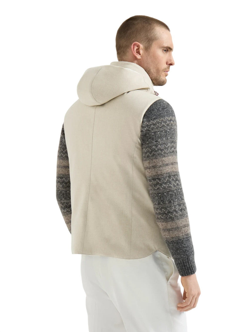 Natural Sleeveless Hood Jacket 3