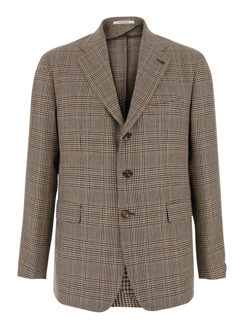Beige Notched Lapel Blazer 1