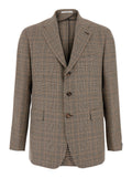 Beige Notched Lapel Blazer 1
