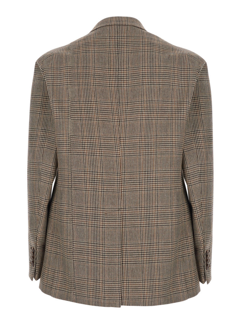 Beige Notched Lapel Blazer 2