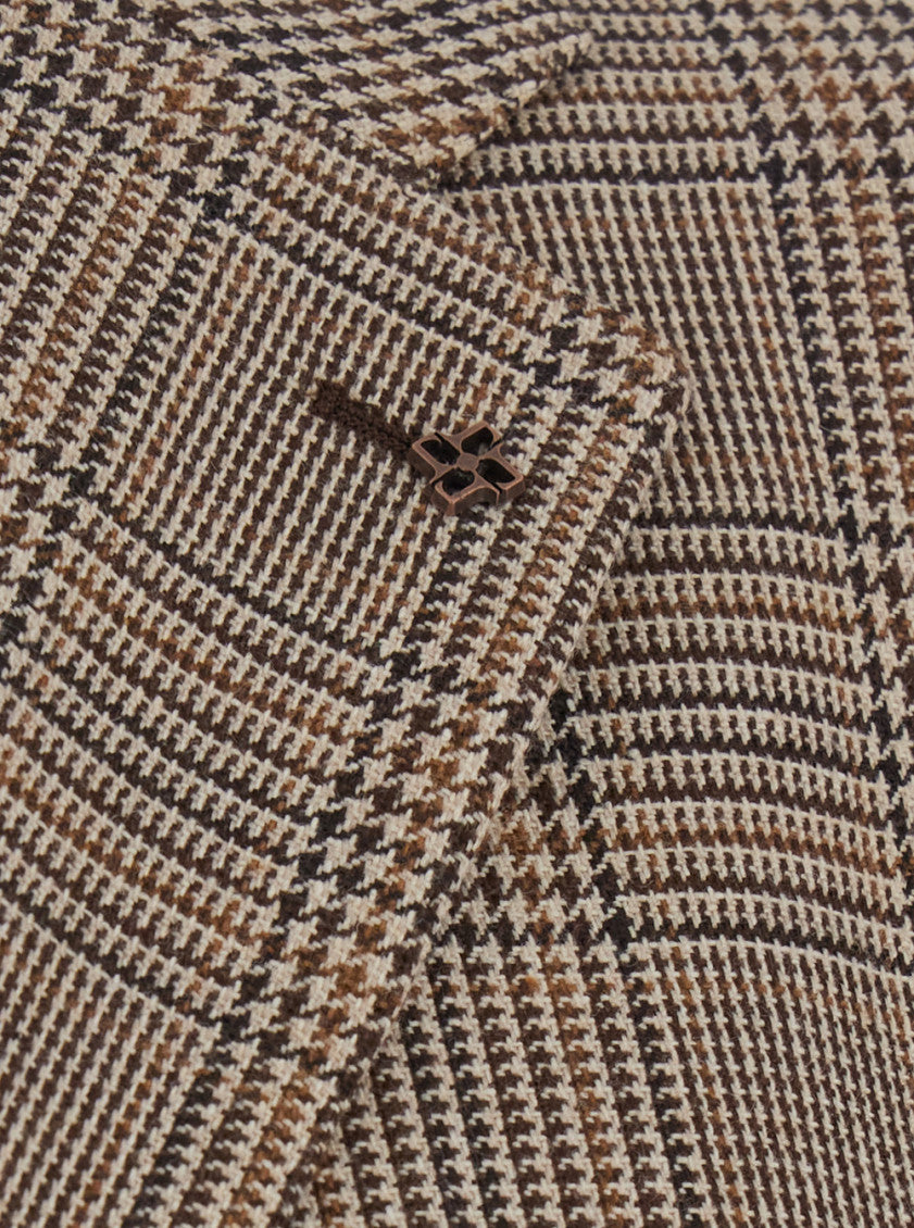 Beige Notched Lapel Blazer 3