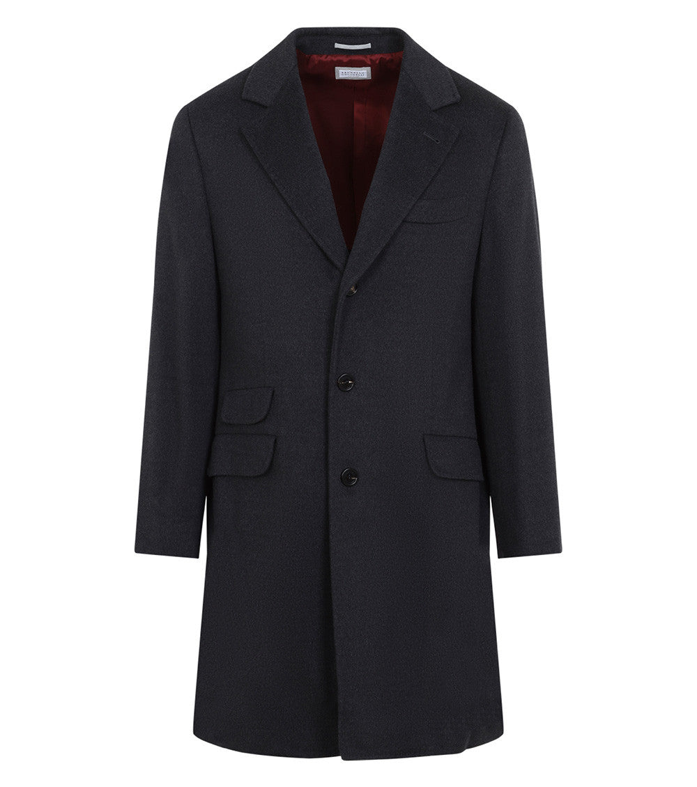 Dark Grey Notched Lapel Coat 1