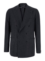 Dark Grey Peaked Lapel Blazer 1