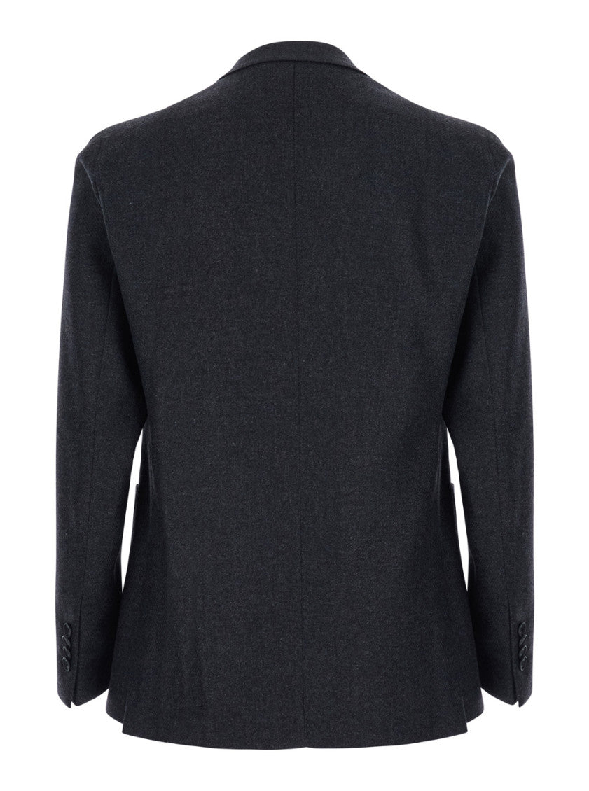 Dark Grey Peaked Lapel Blazer 2