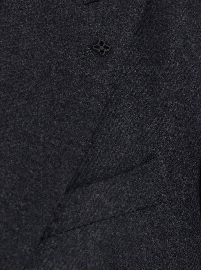Dark Grey Peaked Lapel Blazer 3