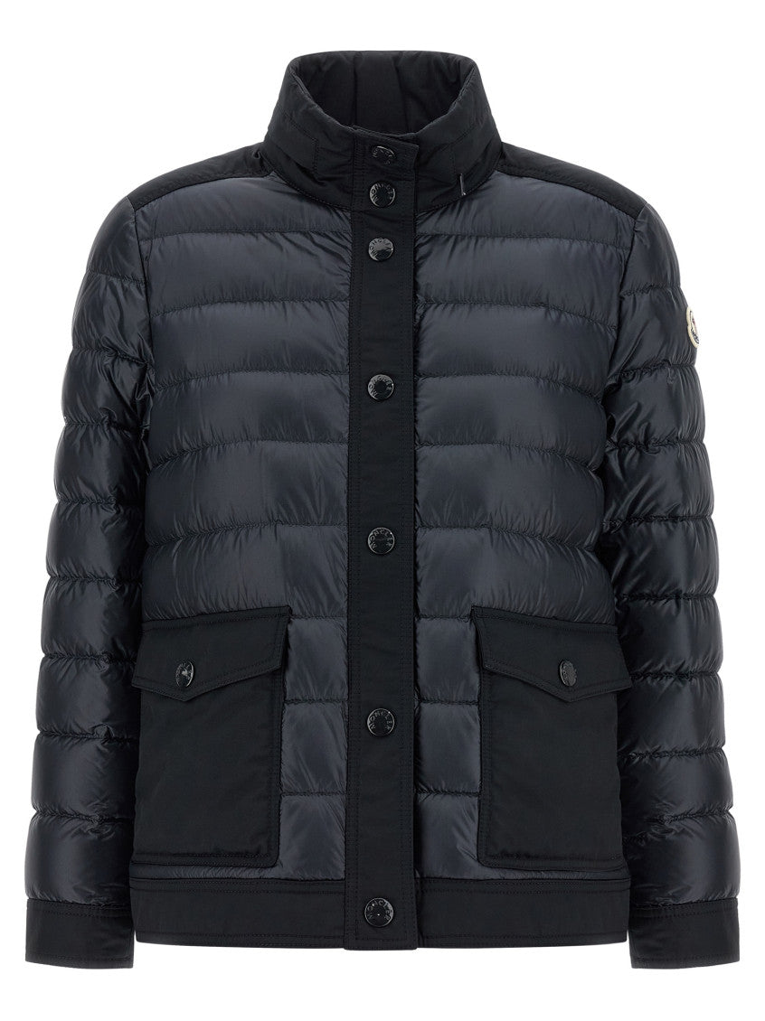 Dark Blue Quilted High Neck Jacket 1