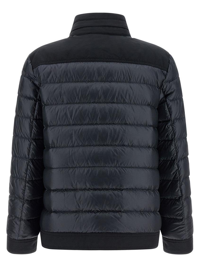 Dark Blue Quilted High Neck Jacket 2