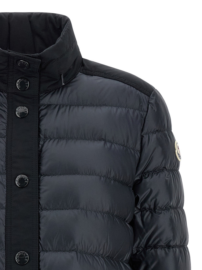 Dark Blue Quilted High Neck Jacket 3