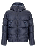 Blue Solid Hood Jacket 1