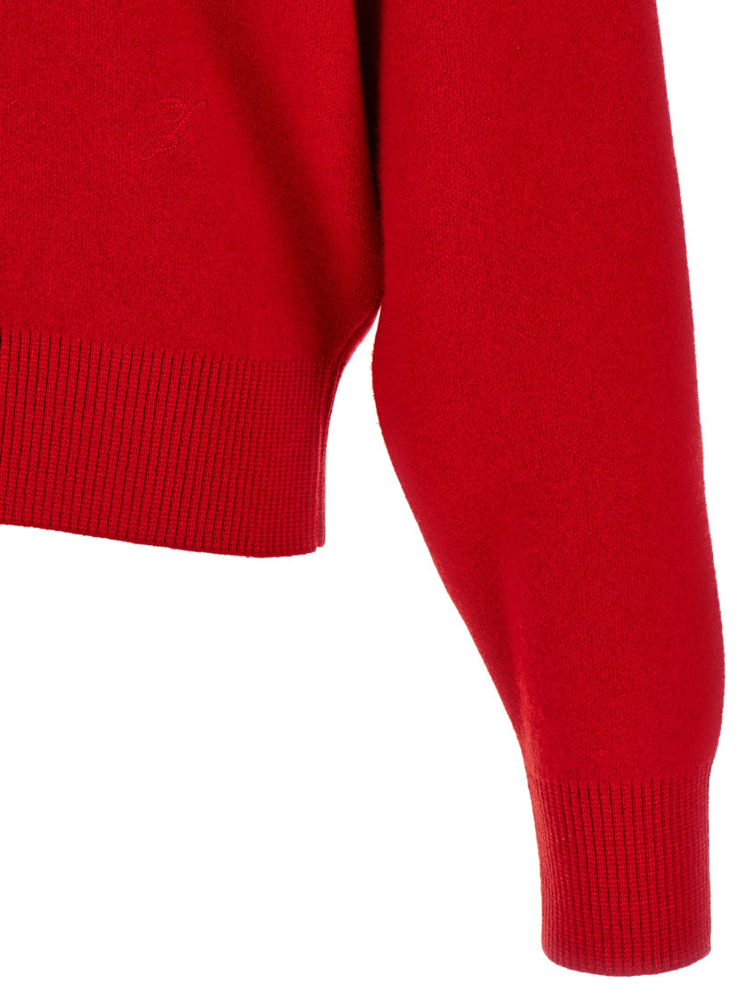 Red Shawl Neck Cardigan 4