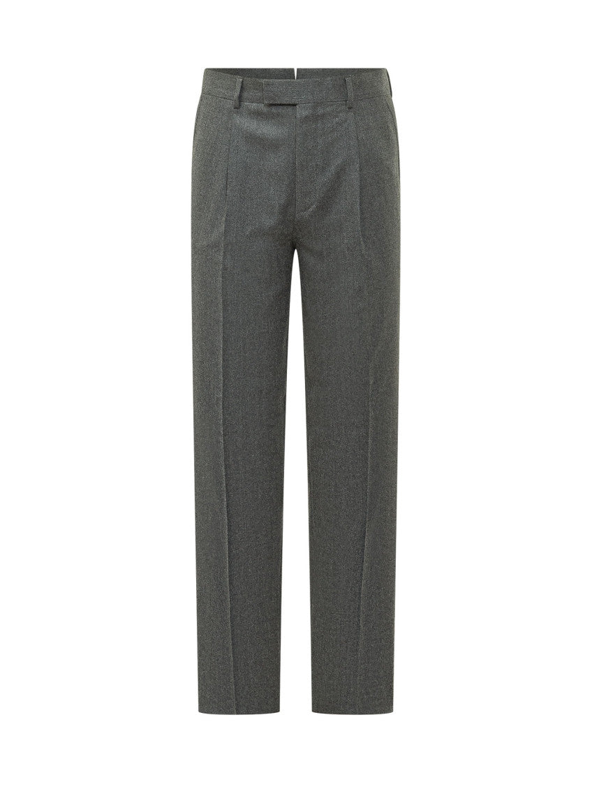 Grey Tailored Pleated Trousers 1