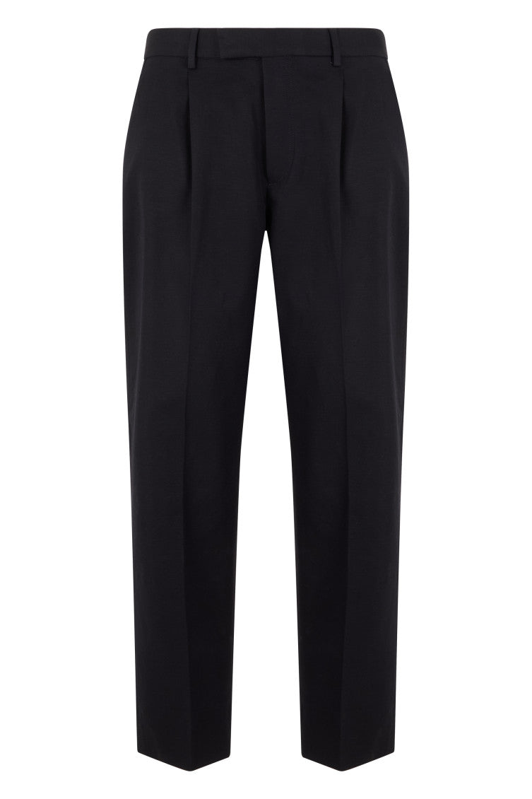 Black Flat Front Trousers 1
