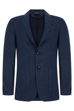 Blue Notched Lapel Blazer 1