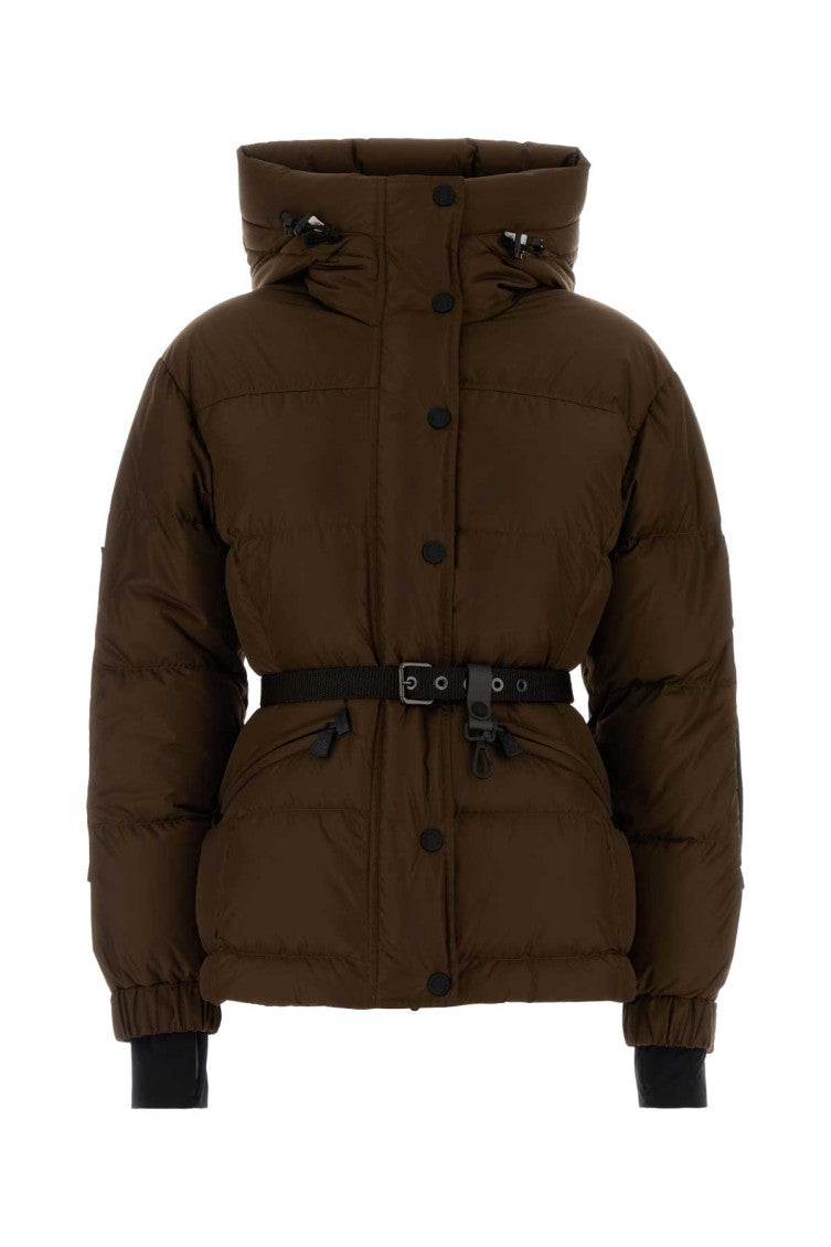 Brown Solid Turtle Neck Jacket 1